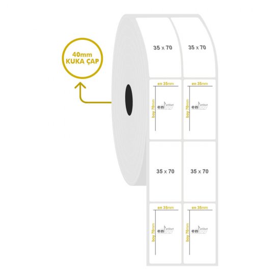 35mm x 70mm 2'li PP Opak Etiket